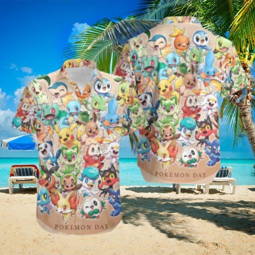 Happy Pokemon Day 2024 Cute Fan Gifts Summer Trend Hawaiian Shirt