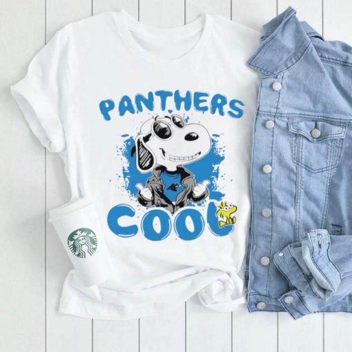 Happy Snoopy cartoon Carolina Panthers cool logo 2024 shirt