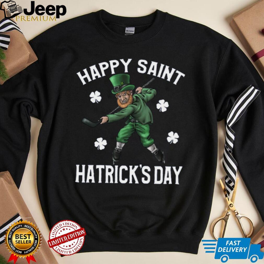 Happy St Hatricks Day St Patricks Day Hockey Gif T Shirt - teejeep