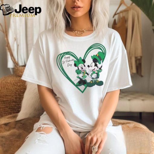 Happy St Patricks Day Mickey Minnie Heart shirt