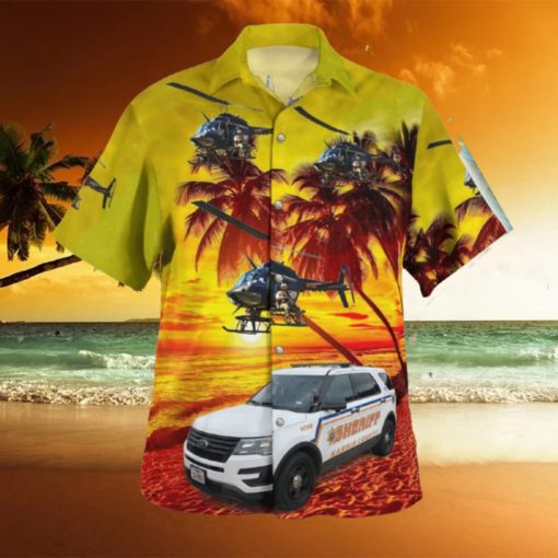 Harris County Texas Harris County Sheriffs Office Car And Bell OH 58A Kiowa Hawaiian Shirt