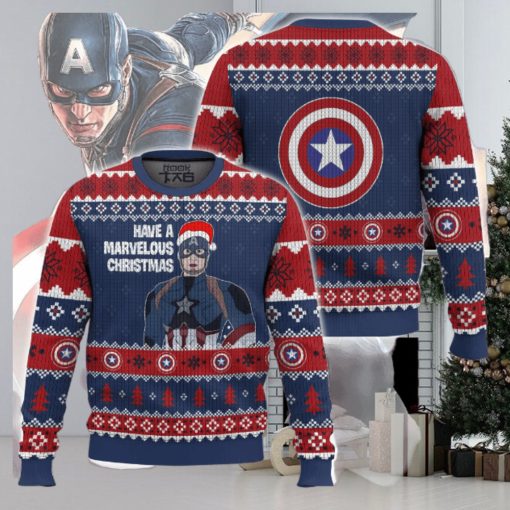 Have Marvelous Christmas Captain America Ugly Sweater