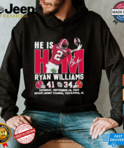 He Is Him Ryan Williams Alabama Crimson Tide 41 34 Georgia Bulldogs Shirt