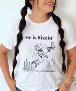 He Is Rizzin Funny Kids Easter Day Jesus Playing Basketball T Shirt