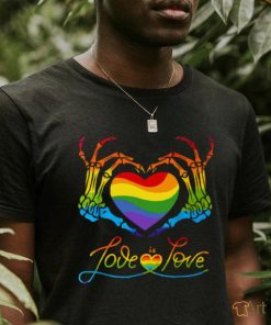 Heart Love Is Love Lgbt Skeleton Rainbow Gay Lesbian Pride T shirt