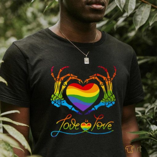 Heart Love Is Love Lgbt Skeleton Rainbow Gay Lesbian Pride T shirt