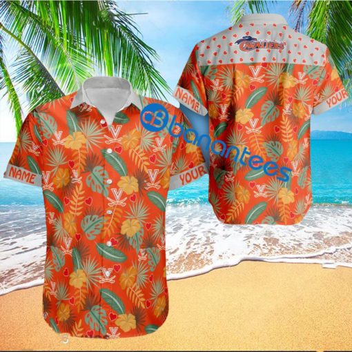 Heart Pattern Virginia Cavaliers Custom Name Hawaiian Shirt