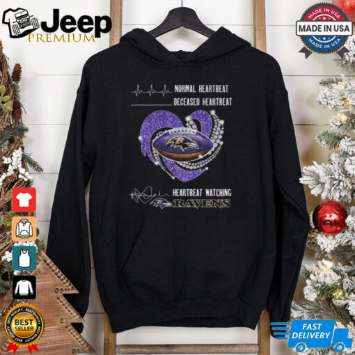 Heartbeat Watching Baltimore Ravens 2025 New T Shirt