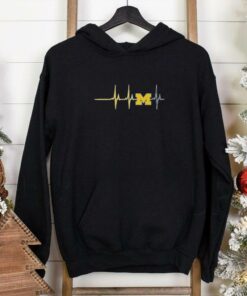 **Heartbeat X Michigan Wolverines Shirt** featuring bold Michigan Wolverines graphics with a heartbeat design, perfect for fans showing their passion for the team.