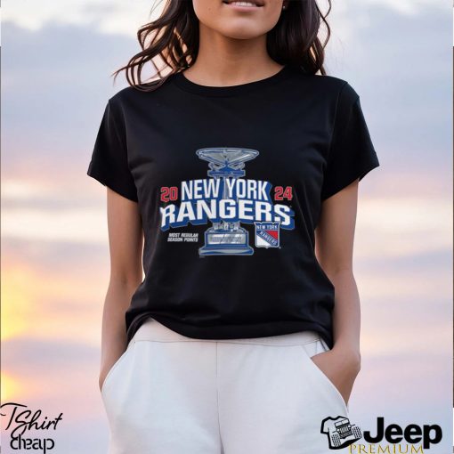 Heather New York Rangers 2024 Presidents’ Trophy T Shirt