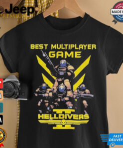 Helldivers Best Multiplayer Game in The Game Awards 2024 shirt featuring bold text and graphics celebrating the game's achievement, perfect for fans of the award-winning multiplayer experience.
