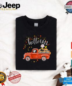 Hello Fall Funny Snoopy Driving Truck Charlie Brown Hardvest T Shirt