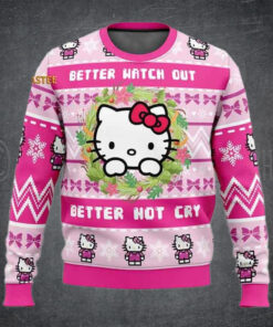 Hello Kitty Better Watch Out Better Not Cry Christmas Holiday Ugly Sweater