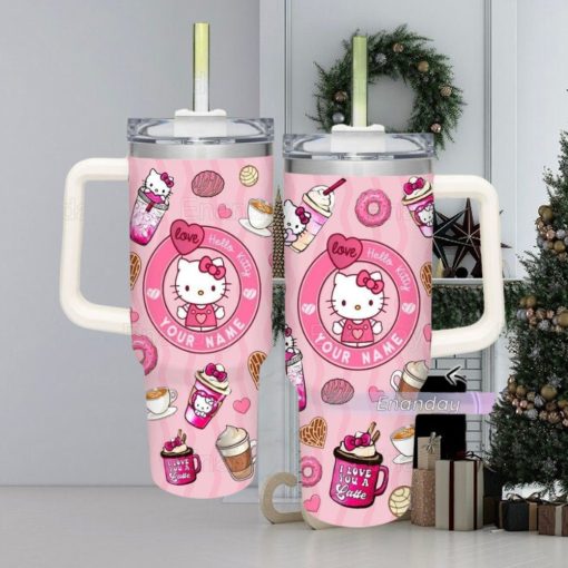 Hello Kitty Tumbler 40oz, Custom Hello Kitty Tumbler, Cute Cat Tumbler