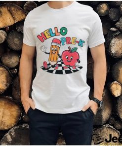 Hello PreK Preschool Pencil And Apple Friends Shirt