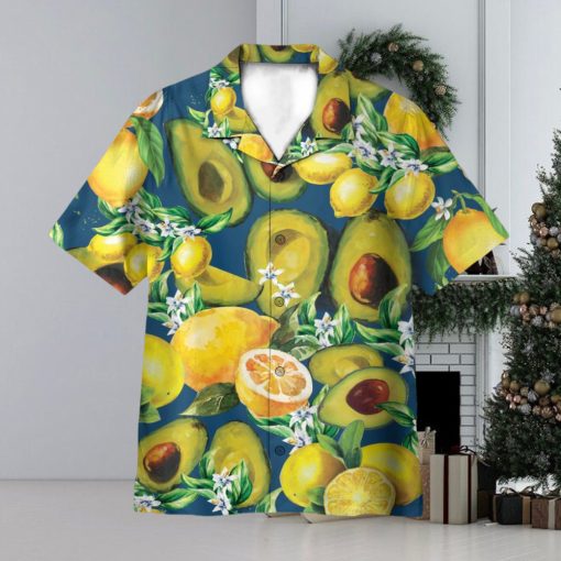 Hello Summer, Avocado And Lemon Fruits 3D Hawaiian Shirt Summer Vaction Gift