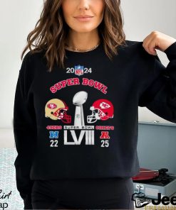 Helmets 2024 Super Bowl LVIII San Francisco 49ers 22 Kansas City Chiefs 25 shirt