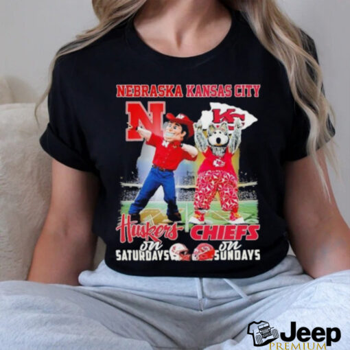 Herbie Husker Nebraska Huskers On Saturdays X Kc Wolf Kansas City Chiefs On Sundays Shirt