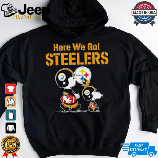 Here we go Pittsburgh Steelers Snoopy x Charlie Brown shirt