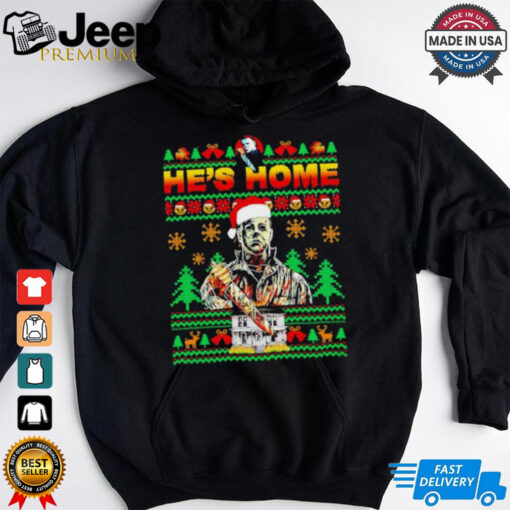 He’s Home Santa Michael Myers ugly Christmas shirt