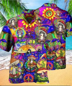 Hippie Mushroom Peace Funny Hawaiian Shirt