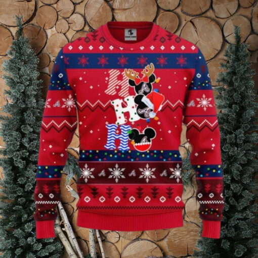 Ho Ho Ho Atlanta Braves Mickey Christmas Sweater