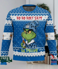 Ho Ho Holy Sh!t Im Drunk Michelob Ultra Grinch Ugly Christmas Sweater