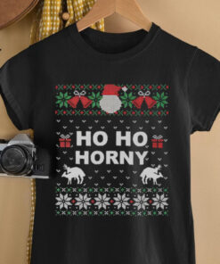 Ho ho horny reindeer ugly Christmas shirt