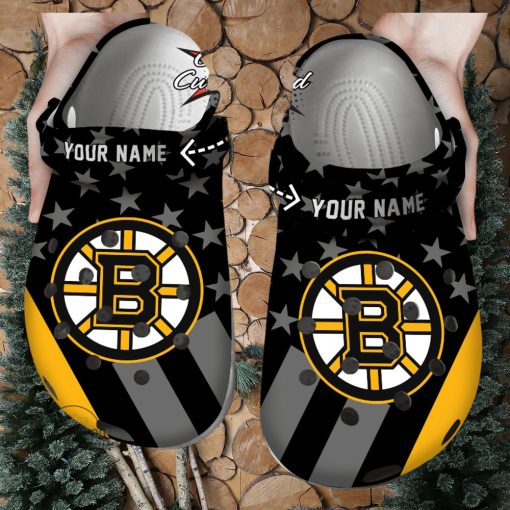 Hockey Crocs Personalized Bbruins Star Flag Clog Shoes