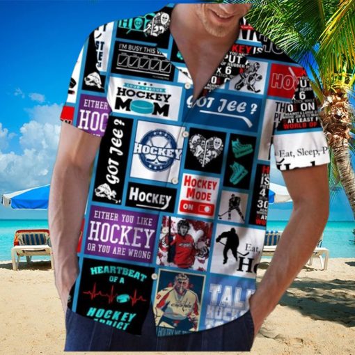 Hockey Hawaiian Shirt For Hockey Fan, Summer Holiday Gift Idea, Sports Lover Gift