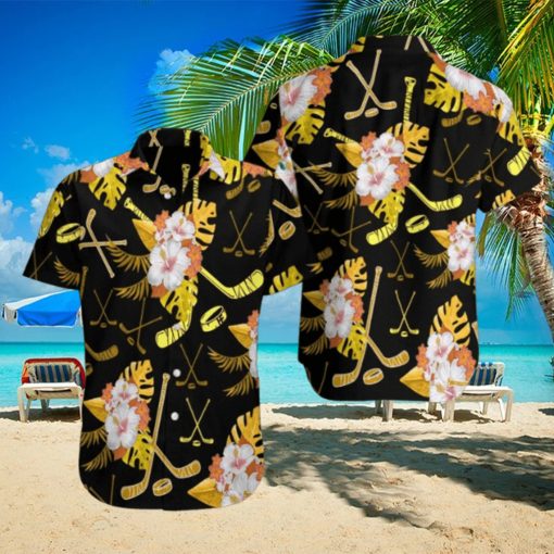 Hockey Tropical Puck Hawaiian Shirt For Men Women