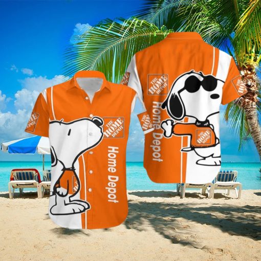 Home Depot Logo Brand Snoopy Hawaiian Shirt Gift Summer