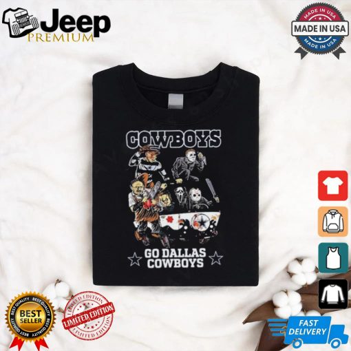 Horror Characters On Car Dallas Cowboys Halloween Go Cowboys shirt