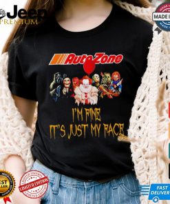 Horror movies Auto Zone I’m fine it’s just my face Halloween shirt