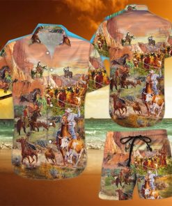 Horse Print Shirt Cowboy Love Life Hawaiian Shirt