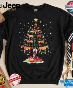 Horse tree Christmas Horses lovers shirt