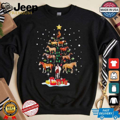 Horse tree Christmas Horses lovers shirt