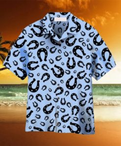 Horseshoes Light Blue Hawaiian Shirt