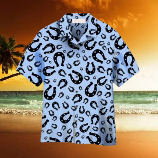 Horseshoes Light Blue Hawaiian Shirt