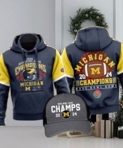 Hot Trend Michigan Football Champions Rose Bowl 2024 3d Hoodie