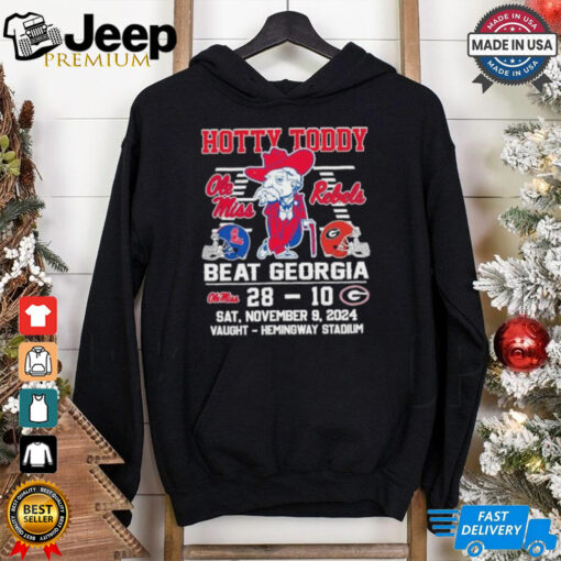 Hotty Toddy Ole Miss Rebels Beat Georgia Bulldogs 28 10 Shirt