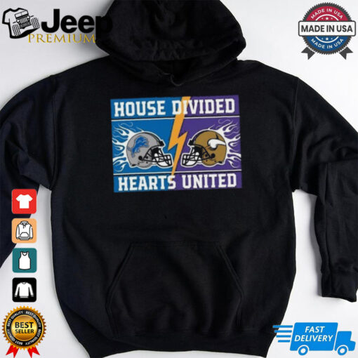 House Divided Detroit Lions Vs Minnesota Vikings Hearts United Shirt