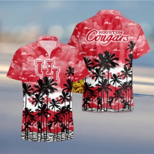 Houston Cougars Palms Tree Hawaiian Shirt