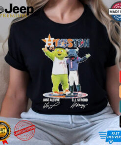 Houston Sports Teams Mascots Jose Altuve And Cj Stroud Signatures Shirt