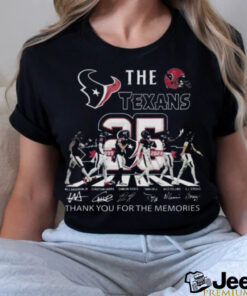 Houston Texans 25th Anniversary 1999 2024 Thank You For The Memories Signatures Shirt