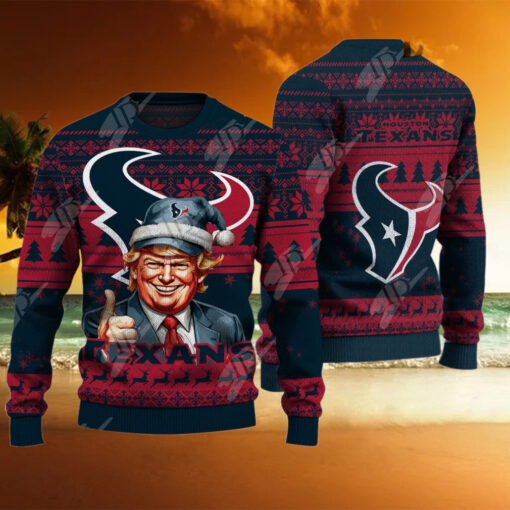 Houston Texans Christmas Donald Trump Knitted Sweater