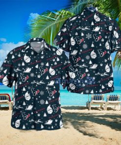 Houston Texans Christmas Pattern Button Down Tropical Hawaiian Shirt