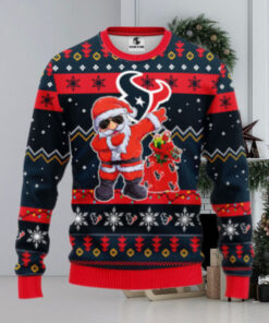 Houston Texans Dabbing Santa Claus Ugly Christmas Sweater