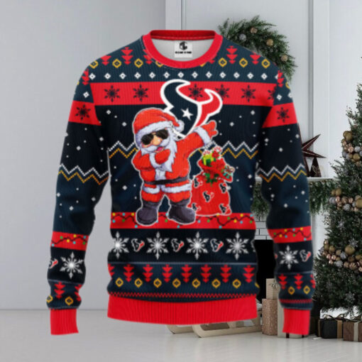 Houston Texans Dabbing Santa Claus Ugly Christmas Sweater