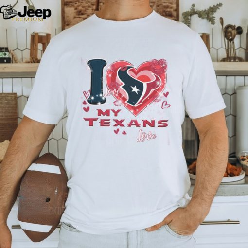 Houston Texans Fan Love Texans Pink Fleece TShirt